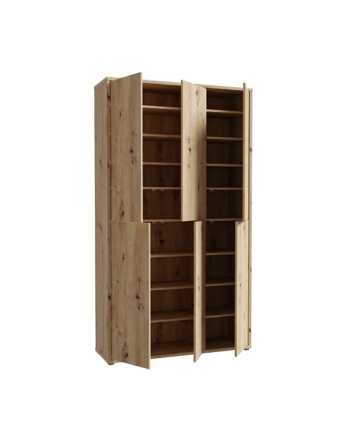 Armadio multiuso Medea 6 ante rovere 109x35x192 - Scarpiera e armadio salvaspazio