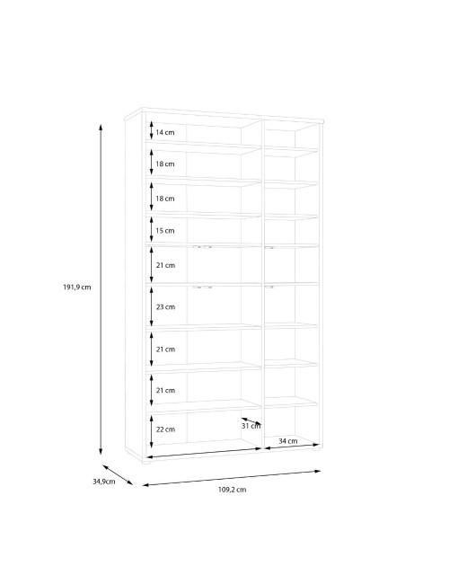 Armadio multiuso Medea 6 ante rovere 109x35x192 - Scarpiera e armadio salvaspazio