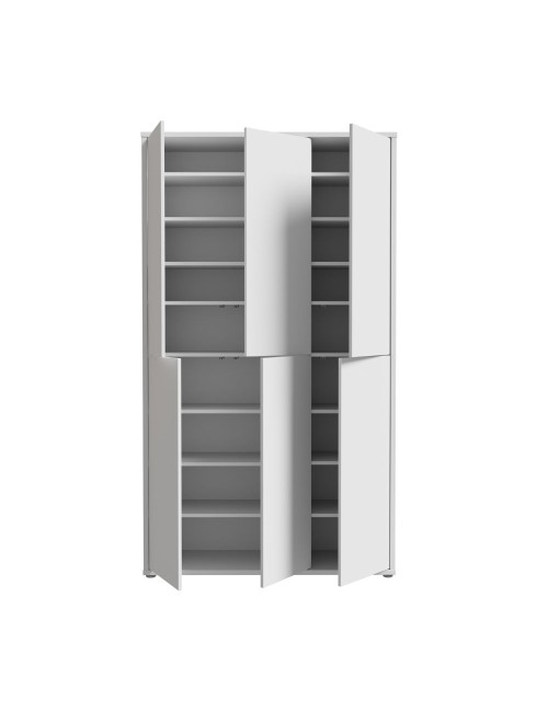 Armadio multiuso Medea 6 ante grigio chiaro 109x35x192 - Scarpiera e armadio salvaspazio
