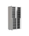 Armadio multiuso Medea 6 ante grigio chiaro 109x35x192 - Scarpiera e armadio salvaspazio