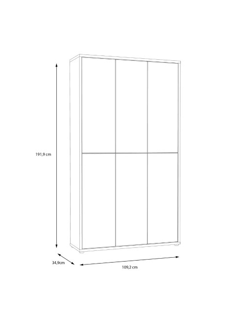 Armadio multiuso Medea 6 ante grigio chiaro 109x35x192 - Scarpiera e armadio salvaspazio