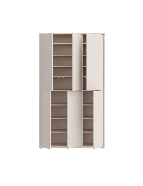 Armadio multiuso Medea 6 ante cashmere 109x35x192 - Scarpiera e armadio salvaspazio
