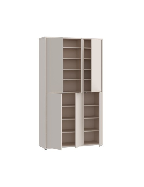Armadio multiuso Medea 6 ante cashmere 109x35x192 - Scarpiera e armadio salvaspazio