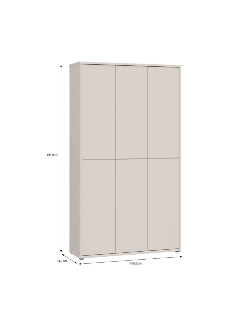 Armadio multiuso Medea 6 ante cashmere 109x35x192 - Scarpiera e armadio salvaspazio