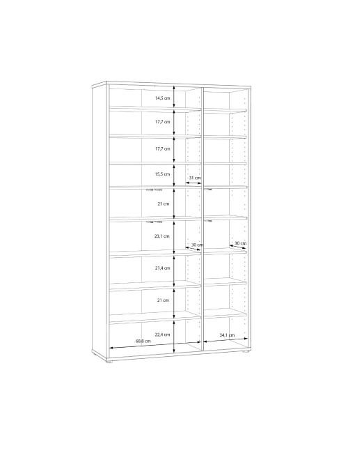 Armadio multiuso Medea 6 ante cashmere 109x35x192 - Scarpiera e armadio salvaspazio