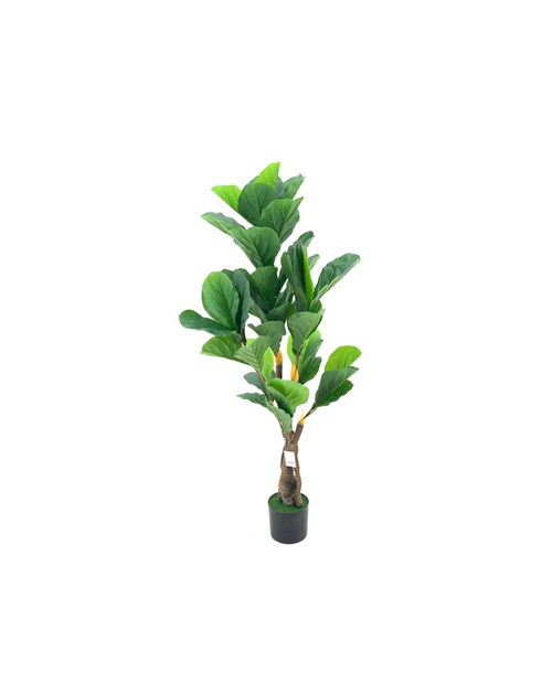 Pianta artificiale Ficus Pandurata 125h 43 foglie con vaso