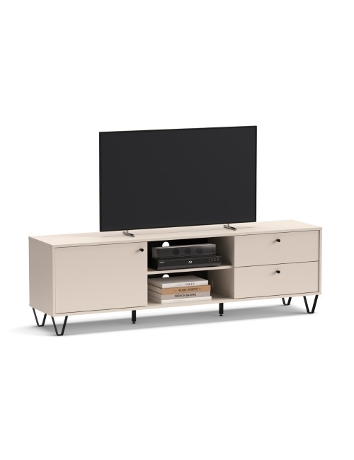 Mobile Porta Tv Aldo1 con anta cassetti e vano a giorno cashmere