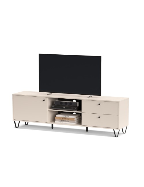 Mobile Porta Tv Aldo1 con anta cassetti e vano a giorno cashmere