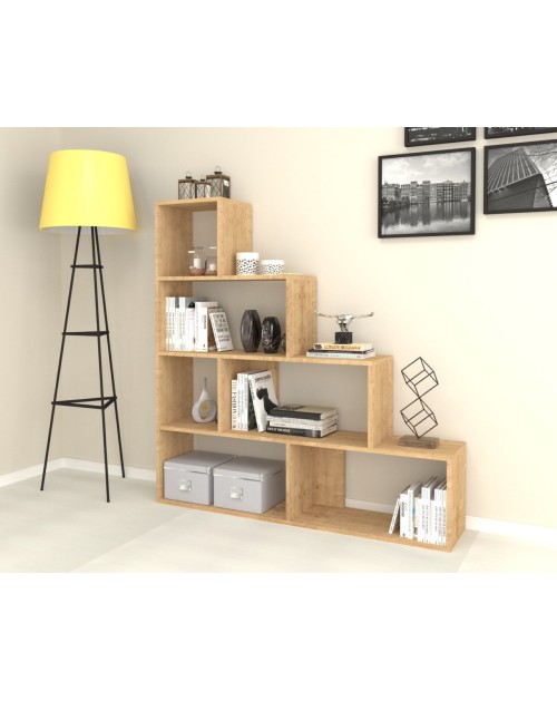 Libreria a scala Alis 145x145 cm. colore rovere