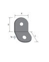 ANGOLINO 2 FORI 16X2 ZINCATA  MADE IN ITALY