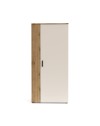 Armadio guardaroba 2 ante Frezo08 in cashmere e listelli verticali rovere evoque – 90x55x195