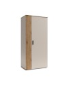 Armadio guardaroba 2 ante Frezo08 in cashmere e listelli verticali rovere evoque – 90x55x195