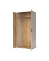 Armadio guardaroba 2 ante Frezo08 in cashmere e listelli verticali rovere evoque – 90x55x195
