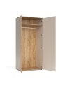 Armadio guardaroba 2 ante Frezo08 in cashmere e listelli verticali rovere evoque – 90x55x195