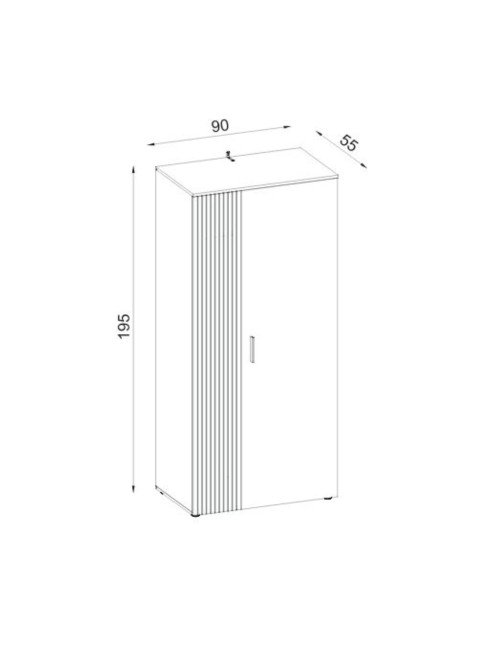 Armadio guardaroba 2 ante Frezo08 in cashmere e listelli verticali rovere evoque – 90x55x195