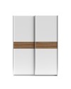 Armadio due ante scorrevoli Metropol colore bianco e inserti rovere – 150x58,1x204,5H