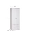 Armadio due ante e due cassetti Landwood14 colore bianco