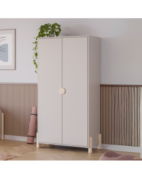Armadio Enola 2 ante in legno beige 92,8x45x180 Eleganza e praticità per la tua casa
