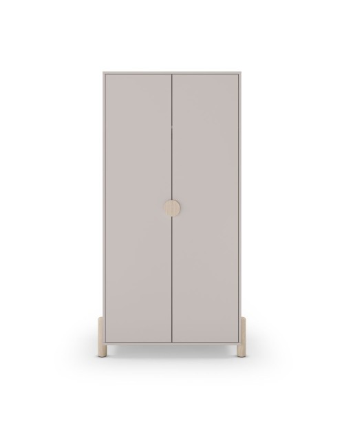 Armadio Enola 2 Ante in Legno Massiccio Beige – 92,8x45x180 cm | Eleganza Naturale e Praticità per la Tua Casa