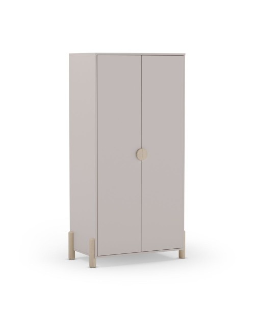 Armadio Enola 2 Ante in Legno Massiccio Beige – 92,8x45x180 cm | Eleganza Naturale e Praticità per la Tua Casa