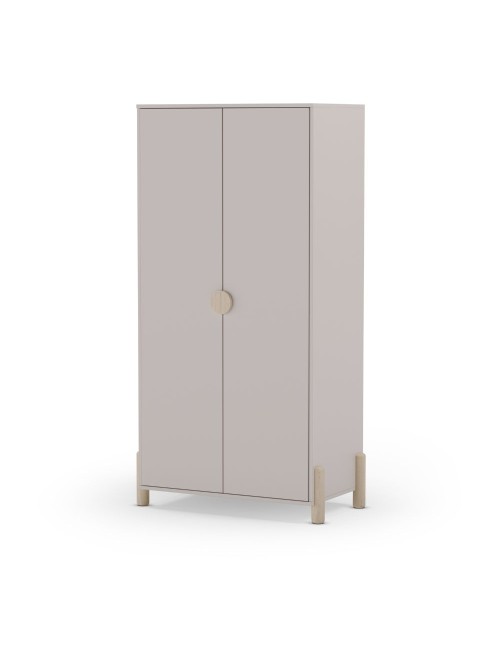 Armadio Enola 2 Ante in Legno Massiccio Beige – 92,8x45x180 cm | Eleganza Naturale e Praticità per la Tua Casa