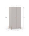 Armadio Enola 2 ante in legno beige 92,8x45x180 Eleganza e praticità per la tua casa