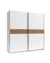 Armadio Metropol 2 ante scorrevoli 200 cm bianco con inserti rovere