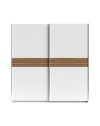 Armadio Metropol 2 ante scorrevoli 200 cm bianco con inserti rovere