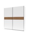 Armadio Metropol 2 ante scorrevoli 200 cm bianco con inserti rovere