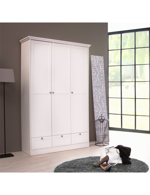 Armadio Tre Ante e Tre Cassetti Landwood18 Colore Bianco Prezzo