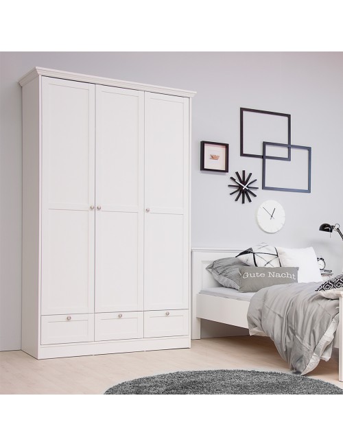 Armadio Tre Ante e Tre Cassetti Landwood18 Colore Bianco Prezzo