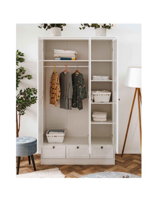 Armadio Tre Ante e Tre Cassetti Landwood18 Colore Bianco Prezzo