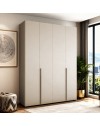 Armadio 4 ante battenti cashmere Modular con ripiani e aste appendiabiti H 245 cm