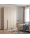 Armadio 4 ante battenti cashmere Modular con ripiani e aste appendiabiti H 245 cm