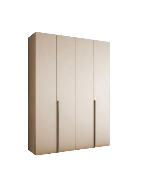 Armadio 4 ante battenti cashmere Modular con ripiani e aste appendiabiti H 245 cm