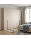 Armadio 6 ante battenti cashmere Modular con ripiani e aste appendiabiti H 245 cm