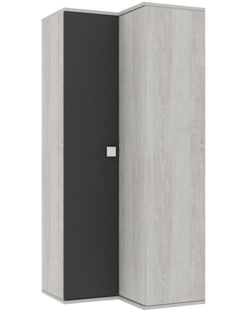 Armadio angolare 98x96x223h colore bianco consumato antracite