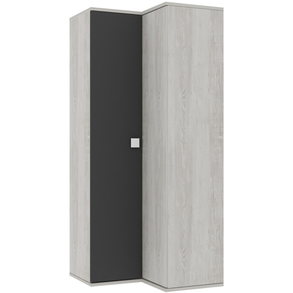 Armadio angolare 98x96x223h colore bianco consumato antracite