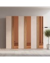 Armadio Bristol 6 ante battenti cashmere e noce caramello con specchi bronzati 273x240H