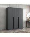Armadio Kale 3 ante battenti effetto cannettato antracite 135x52x210H – Eleganza e capienza