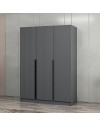 Armadio Kale 3 ante battenti effetto cannettato antracite 135x52x210H – Eleganza e capienza