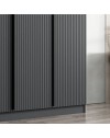 Armadio Kale 3 ante battenti effetto cannettato antracite 135x52x210H – Eleganza e capienza
