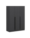 Armadio Kale 3 ante battenti effetto cannettato antracite 135x52x210H – Eleganza e capienza