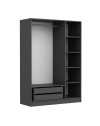 Armadio Kale 3 ante battenti effetto cannettato antracite 135x52x210H – Eleganza e capienza