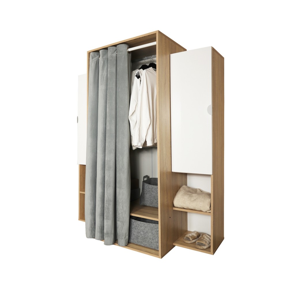 Guardaroba 150x56x184h Krell RF200101 colore rovere bianco