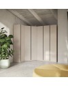 Armadio angolare reversibile Londra cashmere con dettagli antracite H240