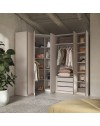 Armadio angolare reversibile Londra cashmere con dettagli antracite H240