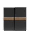 Armadio due ante scorrevoli Metropol colore antracite e inserti rovere – 200x58,1x204,5H