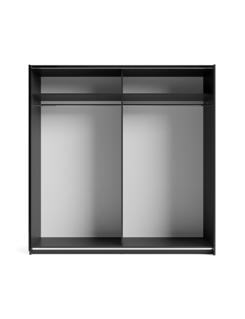 Armadio due ante scorrevoli Metropol colore antracite e inserti rovere – 200x58,1x204,5H