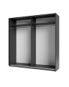 Armadio due ante scorrevoli Metropol colore antracite e inserti rovere – 200x58,1x204,5H